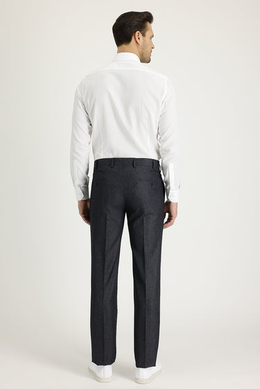  Koyu Füme Slim Fit Dar Kesim Klasik Desenli Kumaş Pantolon