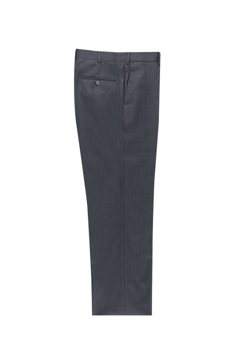 Dark Gray 4-Drop Relaxed Fit Classic Patterned Fabric Trousers