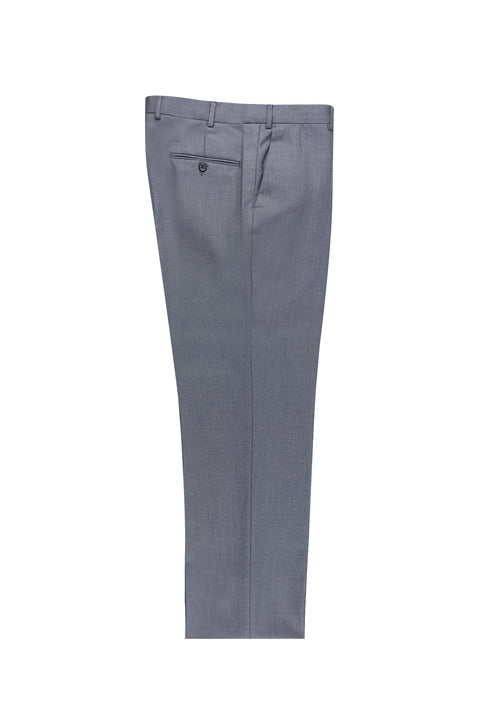 Orta Gri 4 Drop Relaxed Fit Rahat Kesim Desenli Klasik Kumaş Pantolon
