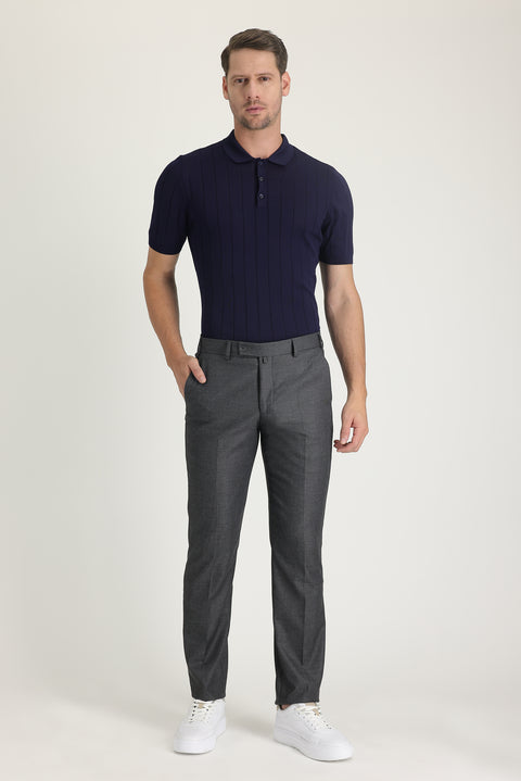 Açık Füme 7 Drop Slim Fit Dar Kesim Likralı Klasik Kumaş Pantolon
