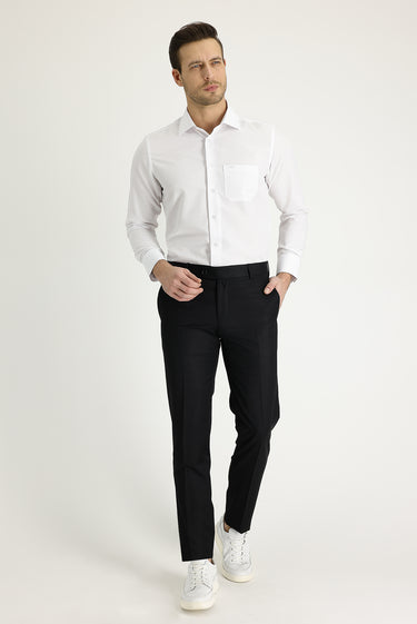 Siyah Slim Fit Dar Kesim Klasik Kumaş Pantolon