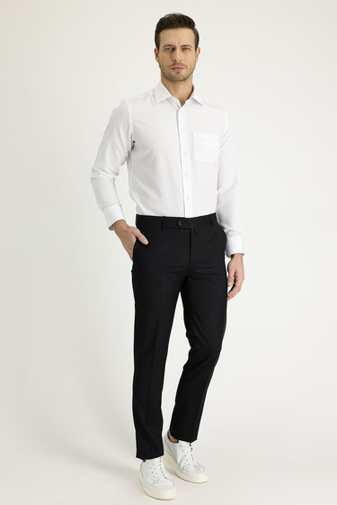 Siyah Slim Fit Dar Kesim Klasik Kumaş Pantolon