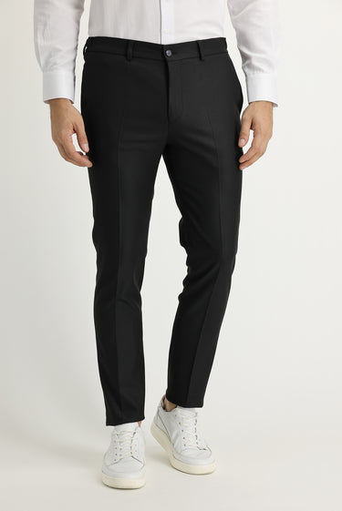 Siyah Super Slim Fit Ekstra Dar Kesim Likralı Kumaş Pantolon