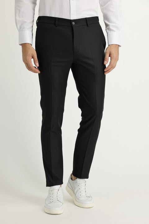 Siyah 7 Drop Super Slim Fit Eksra Dar Kesim Likralı Klasik Kumaş Pantolon
