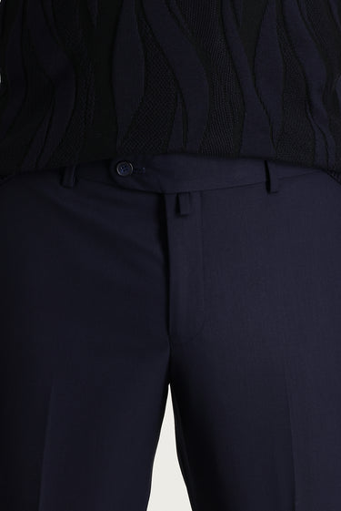 Koyu Lacivert Regular Fit Likralı Klasik Kumaş Pantolon