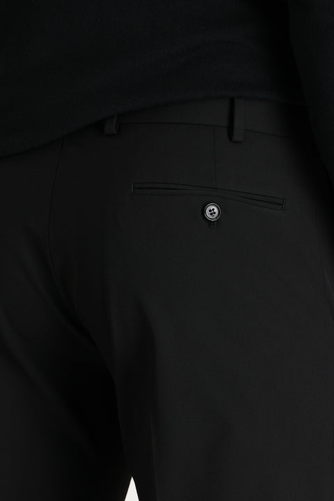 Siyah 6 Drop Regular Fit Standart Kesim Likralı Klasik Kumaş Pantolon