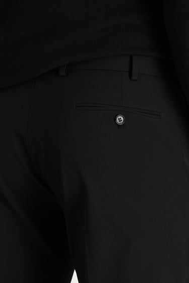 Siyah Regular Fit Likralı Klasik Kumaş Pantolon