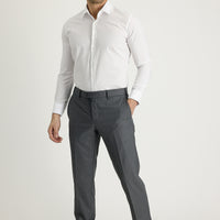 Orta Gri Slim Fit Dar Kesim Likralı Klasik Kumaş Pantolon