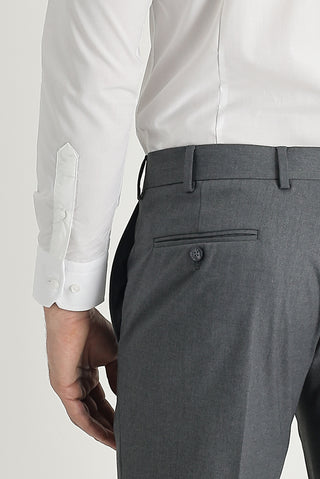  Orta Gri 6 Drop Regular Fit Standart Kesim Likralı Klasik Kumaş Pantolon