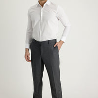 Orta Gri 4 Drop Relaxed Fit Rahat Kesim Likralı Klasik Kumaş Pantolon