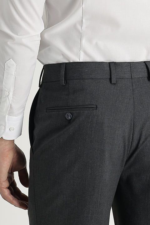 Orta Gri 4 Drop Relaxed Fit Rahat Kesim Likralı Klasik Kumaş Pantolon