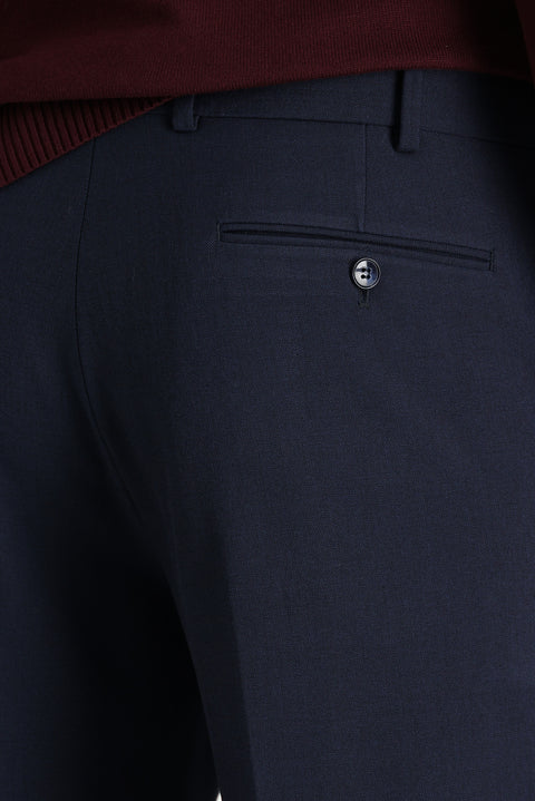 Koyu Lacivert 6 Drop Regular Fit Standart Kesim Likralı Klasik Kumaş Pantolon