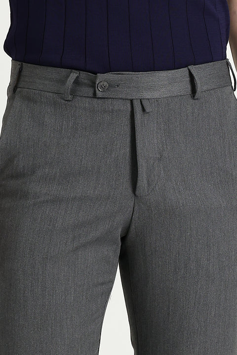 Açık Gri 7 Drop Slim Fit Dar Kesim Likralı Klasik Kumaş Pantolon