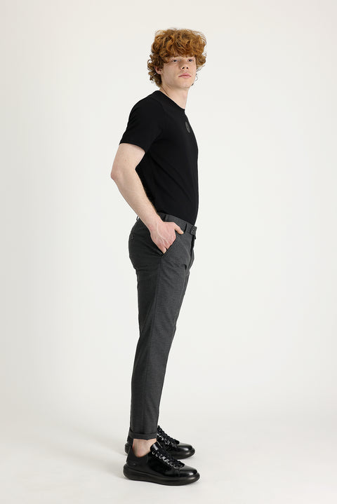 Koyu Füme 7 Drop Super Slim Fit Eksra Dar Kesim Likralı Klasik Kumaş Pantolon