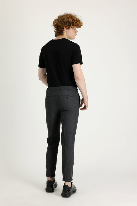 Koyu Füme 7 Drop Super Slim Fit Eksra Dar Kesim Likralı Klasik Kumaş Pantolon