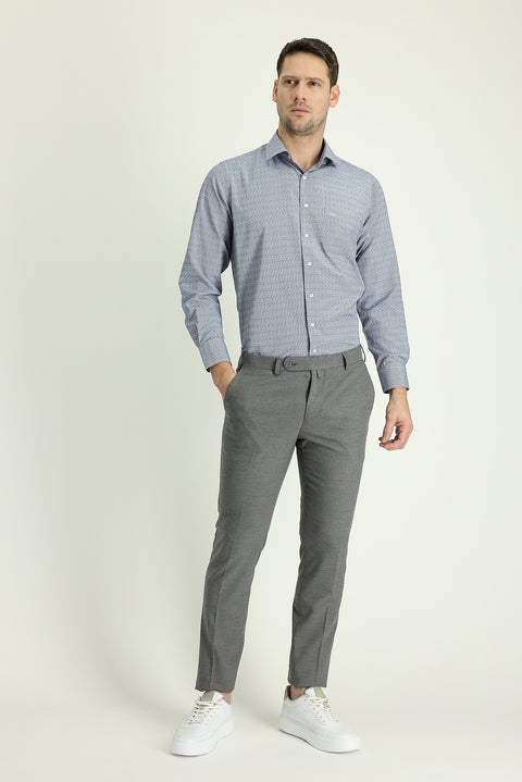 Orta Gri 7 Drop Super Slim Fit Eksra Dar Kesim Likralı Klasik Kumaş Pantolon