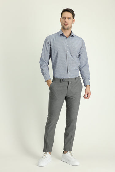  Orta Gri Super Slim Fit Ekstra Dar Kesim Likralı Klasik Kumaş Pantolon