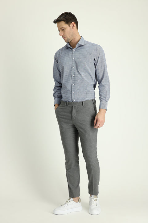 Orta Gri 7 Drop Super Slim Fit Eksra Dar Kesim Likralı Klasik Kumaş Pantolon