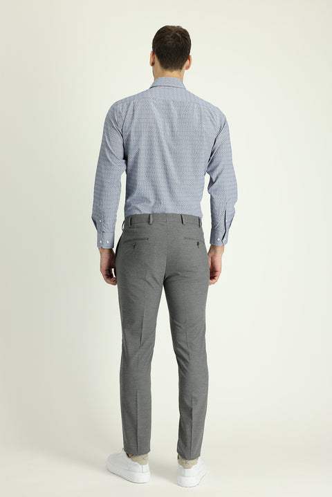 Orta Gri 7 Drop Super Slim Fit Eksra Dar Kesim Likralı Klasik Kumaş Pantolon