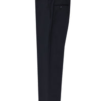 Dark Navy 6 Drop Regular Fit Standard Cut Lycra Classic Fabric Trousers
