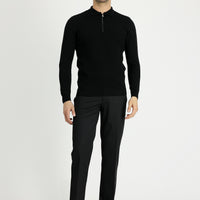Black 7 Drop Slim Fit Narrow Cut Lycra Classic Fabric Trousers