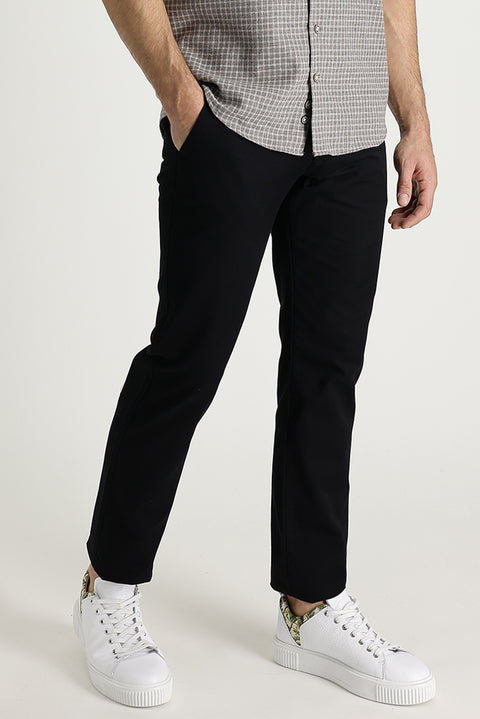 Siyah Regular Fit Standart Kesim Pamuk Kanvas / Chino Pantolon