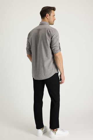  Siyah 7 Drop Slim Fit Dar Kesim Pamuk Kanvas / Chino Pantolon