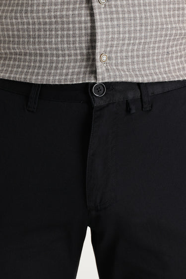 Siyah Slim Fit Dar Kesim Pamuk Kanvas / Chino Pantolon