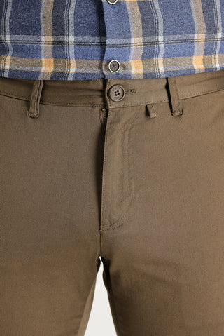 Orta Kahve 7 Drop Slim Fit Dar Kesim Pamuk Kanvas / Chino Pantolon