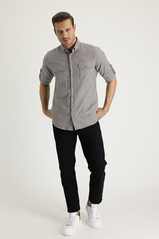  Siyah 6 Drop Regular Fit Standart Kesim Pamuk Kanvas / Chino Pantolon
