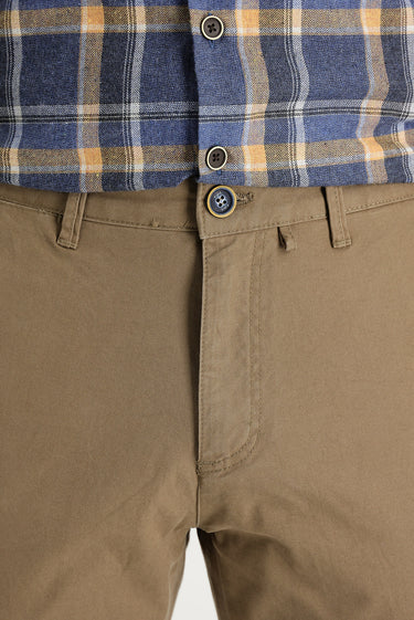 Koyu Bej Slim Fit Dar Kesim Pamuk Kanvas / Chino Pantolon