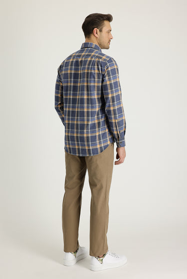 Koyu Bej Slim Fit Dar Kesim Pamuk Kanvas / Chino Pantolon