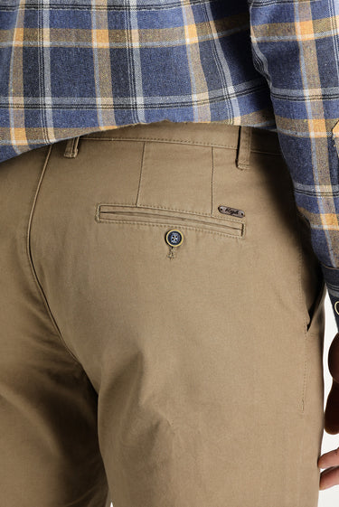 Koyu Bej Slim Fit Dar Kesim Pamuk Kanvas / Chino Pantolon