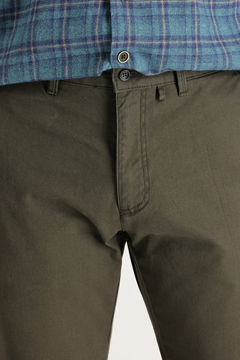 Asker Haki Slim Fit Dar Kesim Pamuk Kanvas / Chino Pantolon