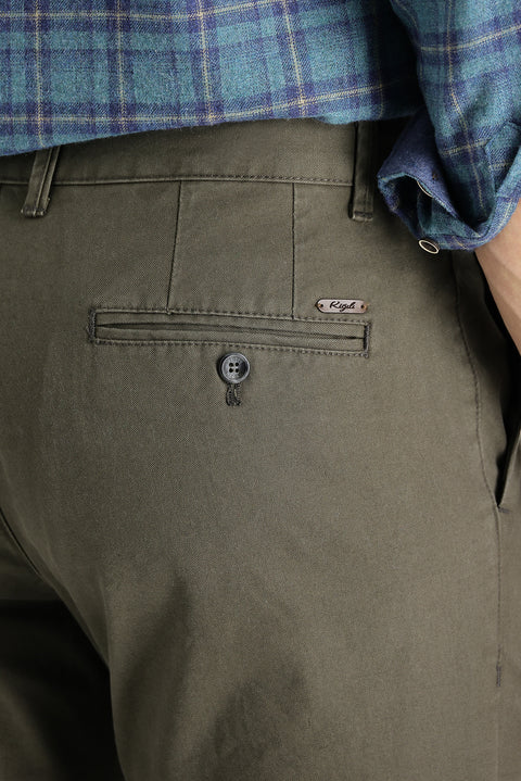 Asker Haki Regular Fit Standart Kesim Pamuk Kanvas / Chino Pantolon