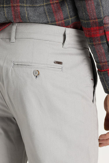 Açık Gri Regular Fit Likralı Kanvas / Chino Pantolon