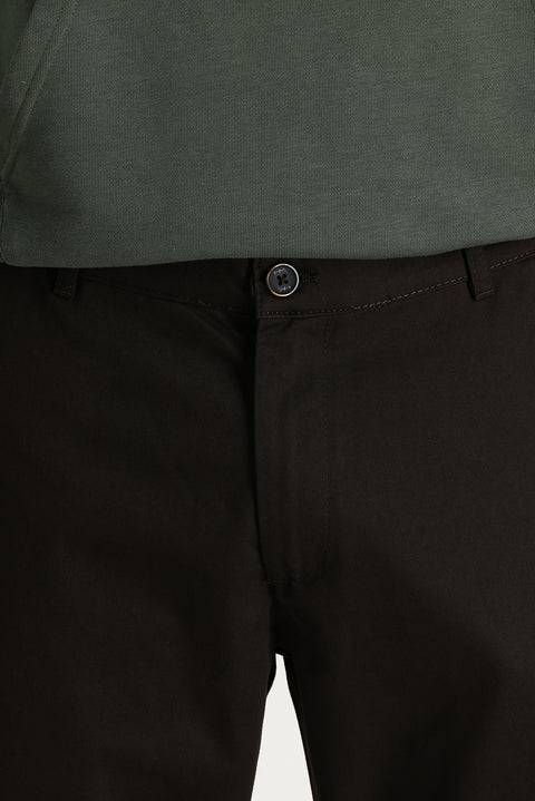 Acı Kahve Regular Fit Standart Kesim Likralı Kanvas / Chino Pantolon