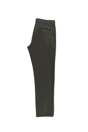 Orta Haki Relaxed Fit Rahat Kesim Likralı Kanvas / Chino Pantolon