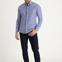 Orta Lacivert Relaxed Fit Rahat Kesim Likralı Kanvas / Chino Pantolon