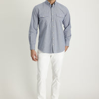 Beyaz Slim Fit Dar Kesim Likralı Kanvas / Chino Pantolon