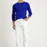 Beyaz Regular Fit Likralı Kanvas / Chino Pantolon