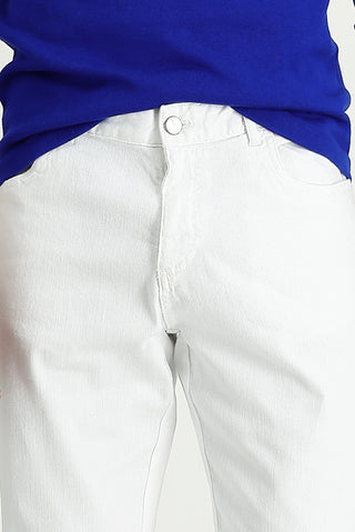  Beyaz 6 Drop Regular Fit Standart Kesim Likralı Kanvas / Chino Pantolon