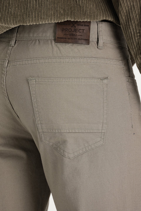 Orta Vizon 7 Drop Slim Fit Dar Kesim Likralı Kanvas / Chino Pantolon