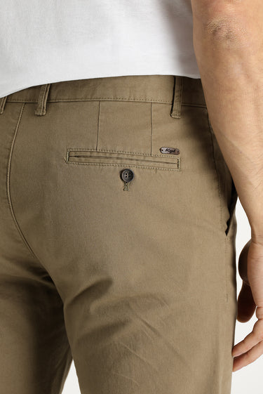  Koyu Bej Regular Fit Likralı Kanvas / Chino Pantolon