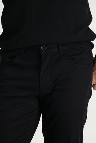  Siyah 7 Drop Slim Fit Dar Kesim Likralı Kanvas / Chino Pantolon