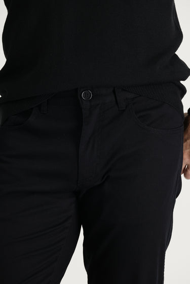 Siyah Slim Fit Dar Kesim Likralı Kanvas / Chino Pantolon