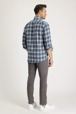  Orta Vizon 7 Drop Slim Fit Dar Kesim Likralı Kanvas / Chino Pantolon