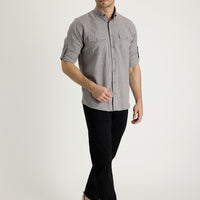 Siyah Regular Fit Likralı Kanvas / Chino Pantolon