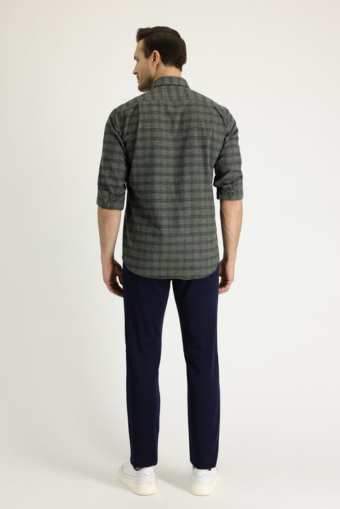 Dark Navy Relaxed Fit Stretch Canvas / Chino Drawstring Trousers