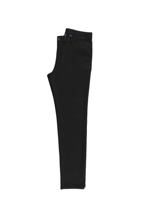Siyah Relaxed Fit Rahat Kesim Likralı Kanvas / Chino Pantolon